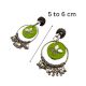 Light Green Oxidized Jhumka Bali Earrings